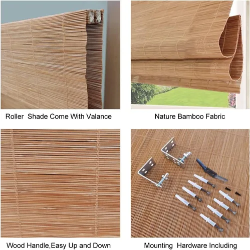Vista 5 de LETAU - Cortinas de madera para ventanas con cenefa, filtran la luz