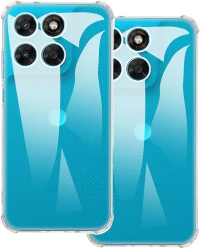 Vista 9 de Paquete de 2 fundas de TPU para Motorola Moto G Max 5G - transparente+negro Negro (Clear+Black)