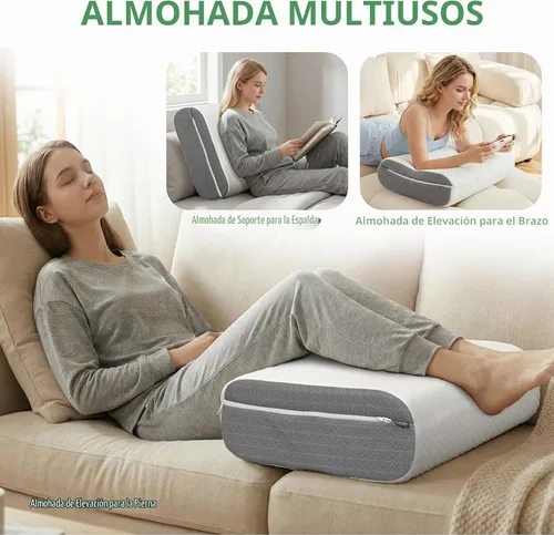 Vista 6 de baibu Almohada de elevación de piernas de doble capa para soporte de piernas y rodilla, almohada de elevación de pies para dormir, circulación