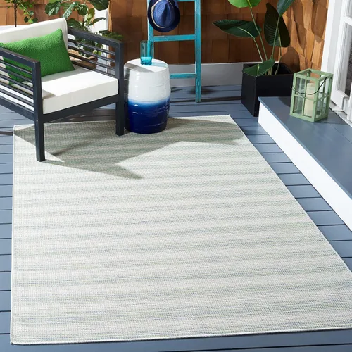Vista 25 de SAFAVIEH Hampton Collection - Alfombra lavable para exteriores de 2 x 9 pies, color marfil y gris, no desprende pelusa y fácil de limpiar, ideal