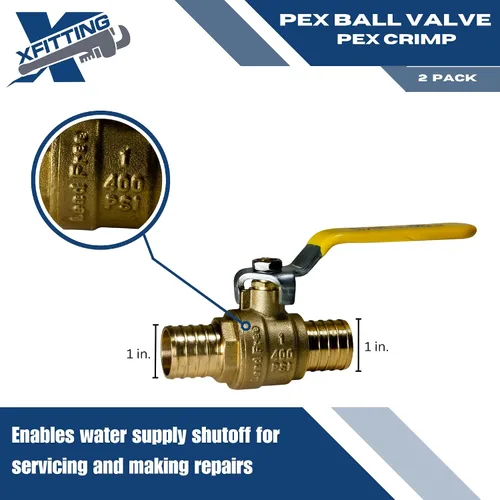 Vista 4 de XFITTING 2 piezas de válvula de bola Pex de 1 pulgada, 23-1-1 = 2X (2 paquetes)
