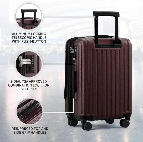 Vista 6 de LEVEL8 Grace Luggage Rojo - Casual y de negocios