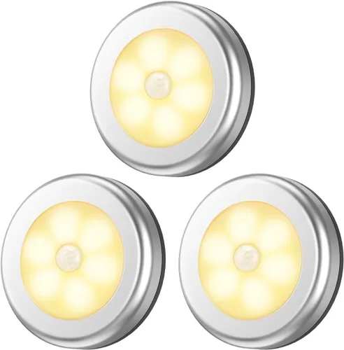Vista 9 de Sensor de movimiento luz Amir, luz LED de noche que funciona con pilas, inalámbrica, se adhiere a cualquier lugar, luces para clóset, luces