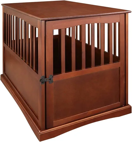 Vista 19 de Casual Home Mueble de madera para perros de interior, jaula para perros, mesa auxiliar, mesa de noche, cuna para perros con cierre de seguridad