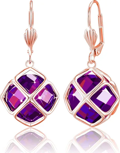 Vista 38 de Pendientes colgantes de cristal austriaco de 14MM para mujer, joyería chapada en oro de 14 quilates Apr-Diamante-Chapado en Oro de 14 K