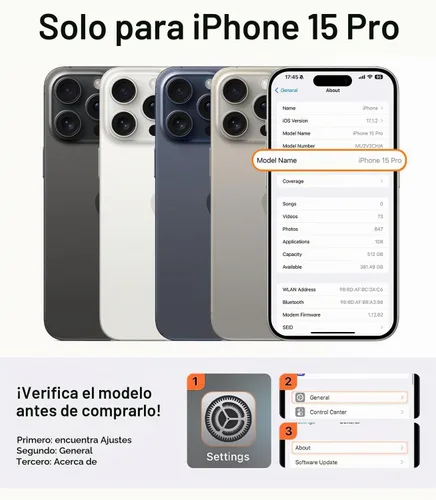 Vista 2 de Meifigno Magic Mag Series - Funda para iPhone 15 Pro, protección de grado militar y compatible con MagSafe, parte trasera translúcida mate con Negro