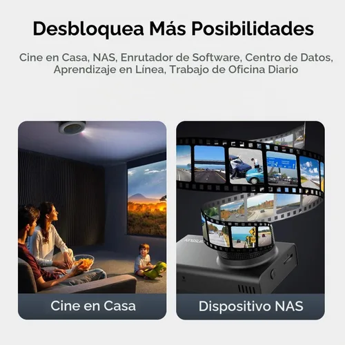 Vista 2 de Beelink ME Mini PC, NAS de escritorio Intel N95 12G LPDDR5, 1TB M.2 PCIe 3.0x1 SSD, 6 x ranuras SSD M.2, LAN dual 2.5G/servidor