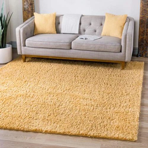 Vista 423 de Unique Loom Colección Davos Shag - Alfombra Lino
