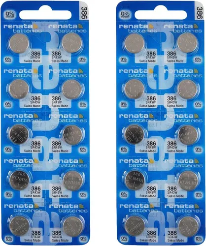 Vista 10 de Renata 386 SR43W Baterías - 1.55V Óxido de Plata 386 Batería de reloj (2 unidades)