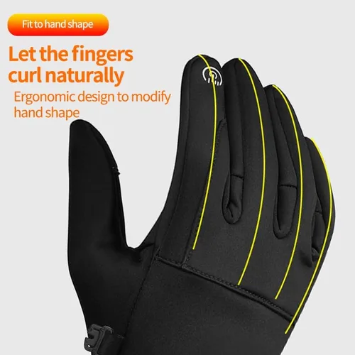 Vista 4 de Guantes de invierno con pantalla táctil para hombres y mujeres, para correr, ciclismo, conducción, guantes cálidos en clima frío para ciclismo