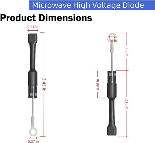 Vista 3 de (2 unidades) W11256462 Rectificador de diodo de microondas para diodo Whirlpool Frigidaire -Reemplaza EXPHV13, WB27X1160, 5304509479, 5304472472