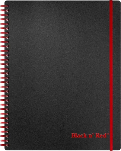Vista 9 de Black n' Red cuaderno, diario de negocios, 11-3/4" x 8-1/4", 70 hojas, rayado, papel Optik, aplicación Scribzee, cubierta de polímero flexible