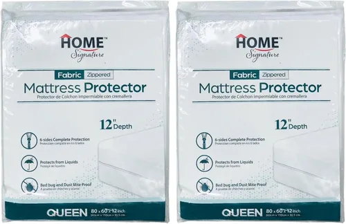 Vista 7 de Protector de colchón impermeable con cremallera – Carcasa de 6 lados, a prueba de chinches y ácaros del polvo, cubierta de 12 pulgadas