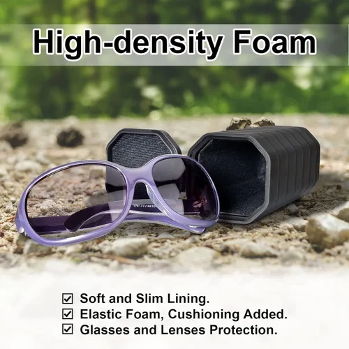 Vista 6 de Funda rígida para lentes de sol, resistente y resistente, resistente al polvo y a los arañazos, funda táctica para lentes compatible con gafas Costa
