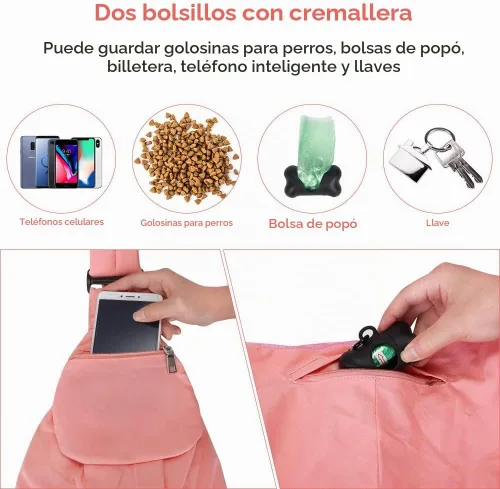 Vista 4 de Lukovee Transportador de Cabestrillo para Perros, Soporte Inferior Rígido y Correa de Hombro Acolchada Suave Ajustable, Cabestrillos para Perros