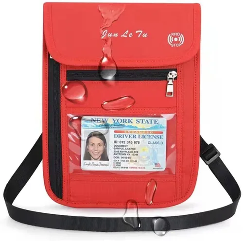 Vista 10 de Soporte para pasaporte para viajes, cartera de pasaporte RFID con diseño de ventana visual, organizador de documentos multifuncional, bolsa de viaje