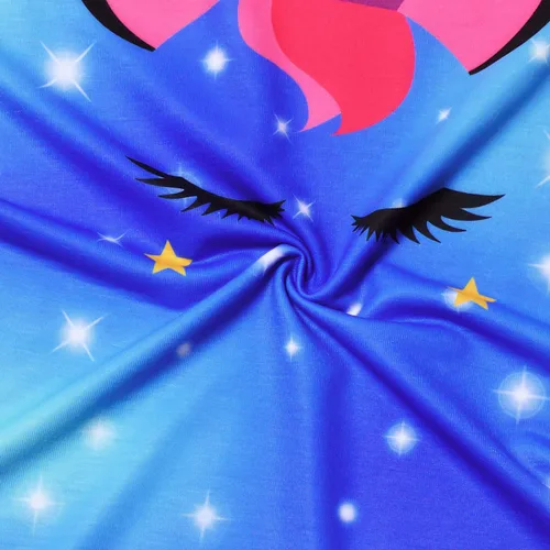 Vista 6 de Camisones de unicorniosirena a juego para niñas y muñecas, pijamas de verano con mangas voladizas