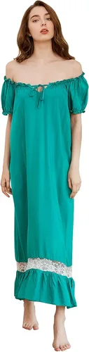 Vista 9 de Sharebeauty Camisón de Noche Super Suave Estilo Vintage Palacio Victoriano de Modal Viscosa Rayón