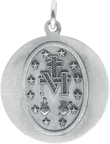 Vista 3 de Bonyak Jewelry Medalla milagrosa de plata de ley de 0.472in