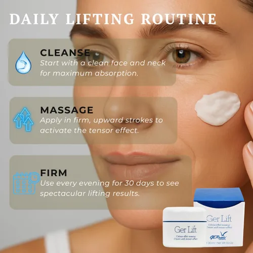 Vista 2 de Gernetic Ger Lift Crema facial reafirmante y lifting con efecto tensor, péptidos de colágeno marino, cuidado de la piel madura para mujeres