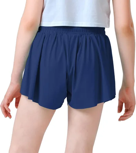 Vista 4 de Pantalones cortos fluidos de mariposa para niñas, pantalones cortos deportivos para niños pequeños, faldas de tenis 2 en 1, pantalones cortos