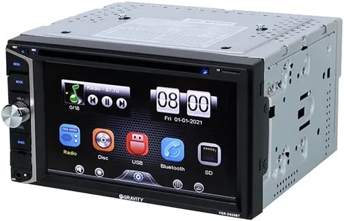 Vista 4 de Gravity D920BT - Receptor estéreo de coche de 6.2 pulgadas, 200 vatios, doble DIN 2DIN, pantalla táctil HD con DVD/CD/MP3/FM/USB/SD, compatible