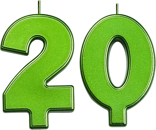 Vista 111 de DERVENTA Vela Grande de Cumpleaños Número 3D Verde Luminoso de 3.7 Pulgadas Celebración de Fiesta Aniversario Decoración Adorno para Pastel 1 Pieza
