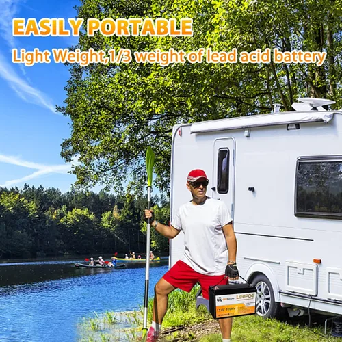 Vista 5 de Batería de litio de 12 V, batería LiFePO4 de ciclo profundo 5000+ con BMS integrado de 100 A para almacenamiento en el hogar, motor de arrastre, RV