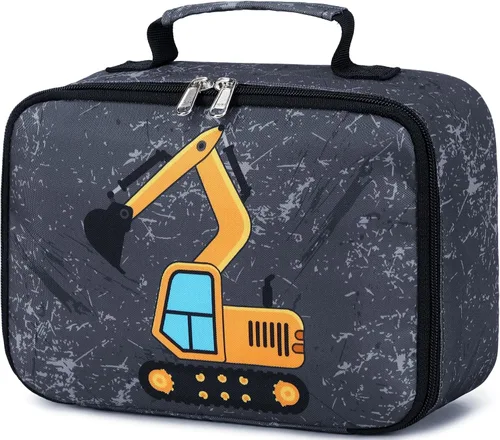 Vista 10 de LOIDOU Lonchera para niños y niñas, bolsa térmica con aislamiento térmico y reutilizable, para viajes escolares (dinosaurio)