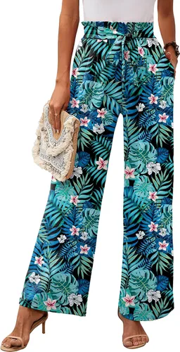 Vista 91 de Heymoments Wide Leg Pant for Women High Waist Trouser A01-negro
