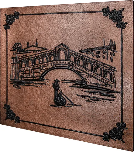 Vista 3 de Kitchen Backsplash, Italian Gondola Landscape Copper Backsplash, Custom Copper Backsplash Panel, Handmade Copper Backsplash Tile, Indoor Outdoor