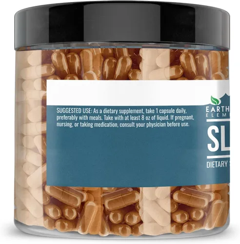 Vista 3 de Earthborn Elements Slippery Elm 200 cápsulas, puro y sin diluir, sin aditivos