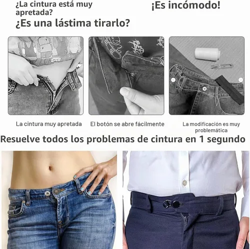 Vista 2 de Extensores de botón para jeans, extensor de botón KAJUDA Pants - Extensión instantánea de cintura - Extensores de cintura ajustables para hombres