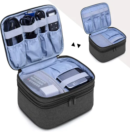 Vista 2 de LUXJA - Bolsa de transporte compatible con mini proyector DR.J, color negro Funda portátil para la mayoría de mini proyectores y accesorios