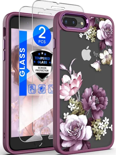 Vista 9 de Dretal Funda para iPhone 8 Plus, iPhone 7 Plus y 6 Plus, grado militar, probada contra caídas, parte trasera dura y borde suave, funda protectora