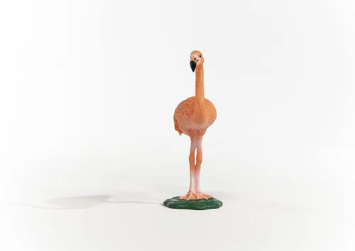 Vista 2 de Schleich Wild Life, juguetes de animales de pájaro para niños y niñas de 3 años en adelante, figura de juguete de flamenco rosa