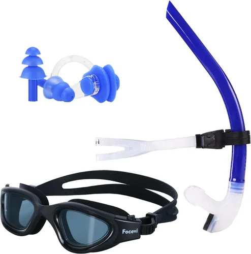 Vista 8 de Snorkel de natación para natación de vueltas, sin ruido fuerte de gorgoteo, no lastima la frente, no se desliza, entrenamiento de esnórquel frontal