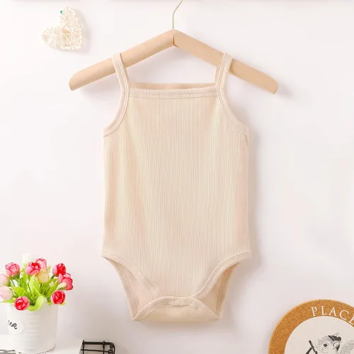 Vista 2 de OPAWO Onsies sin mangas para bebé niña, paquete de 3 mamelucos para recién nacidos, tirantes delgados, camiseta interior de verano para bebé de 0 a