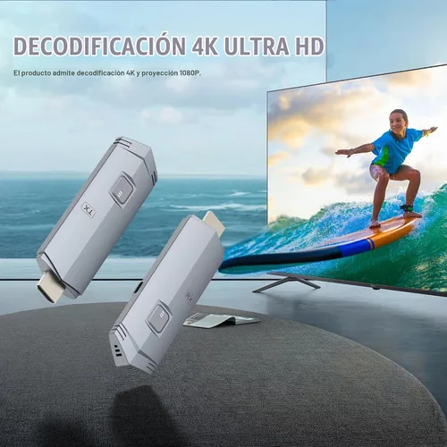 Vista 6 de Transmisor y receptor HDMI inalámbrico, extensor inalámbrico HDMI portátil 4k Plug & Play, compatible con 2.4/5GHz para transmisión de video y audio