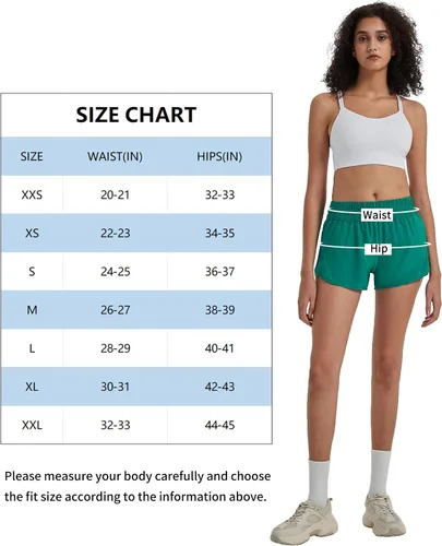 Vista 7 de Pantalones cortos de correr para mujer, de secado rápido, para entrenamiento, deportes, correr, con bolsillos elásticos y con cierre