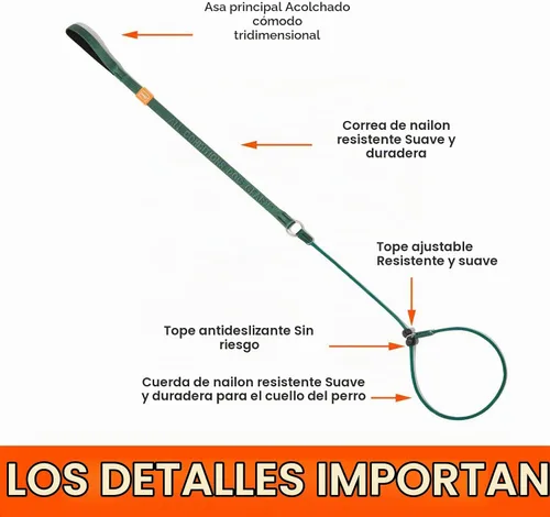 Vista 4 de HowGo Correa antideslizante para perro con 2 tapones con resorte