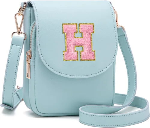 Vista 122 de Viverte Bolso Cruzado para Niñas Adolescentes Pequeñas, Bolso Inicial para Celular, Pequeña Cartera para Niños Pequeños, Bolso de Cuero con Tres