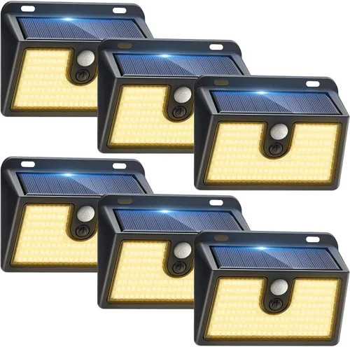 Vista 14 de 2 paquetes de luces solares con sensor de movimiento al aire libre, luces solares súper brillantes al aire libre impermeables, 3 modos