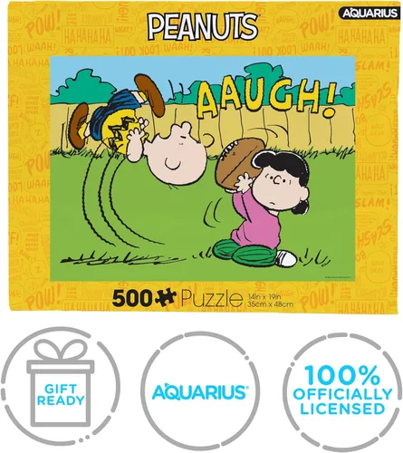 Vista 7 de AQUARIUS Peanuts Lucy Football - Rompecabezas de 500 piezas, sin deslumbramiento, ajuste de precisión, mercancía y coleccionables de Peanuts Snoopy