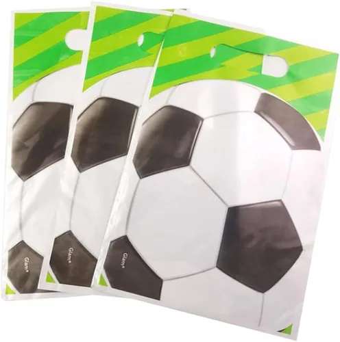 Vista 3 de 30 bolsas de regalo de fútbol para fiestas de cumpleaños de niños, bolsas de dulces para regalos de fiesta temática de fútbol