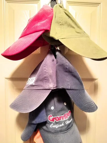 Vista 3 de Organizador de sombreros para gorras de béisbol, almacenamiento sobre la puerta con capacidad para hasta 60 gorras, soporte para sombreros con 3