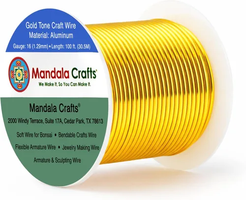 Vista 209 de Mandala Crafts - Alambre de aluminio anodizado de calibre 22 para hacer joyas - 137.2 m de alambre flexible surtido y coloreado - Doble para bonsái