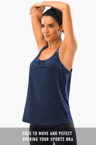 Vista 3 de Hibelle Camiseta sin mangas para mujer con cuello redondo y espalda cruzada