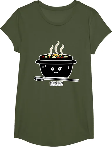 Vista 109 de Sopa coreana de guiso de tofu suave picante Sundubu jjigae huevo caliente, gris, S Negro