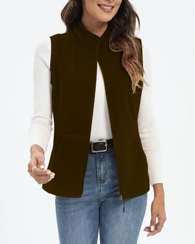 Vista 4 de Xeoxarel Chaleco de forro polar para mujer con 6 bolsillos (XS-2XL)